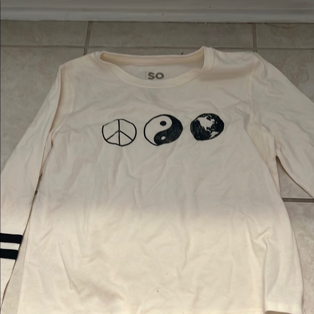 SO Cream Long Sleeve Kids Tee with Black Graphics